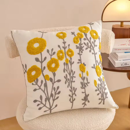 Floral Print Throw Pillow Covers 45x45cm Set of 2 Neutral Modern Farmhouse Pillowcase Accent Decorative Cushion Covers Boho Home Decor for Couch Sofa Chair Bed Living Room