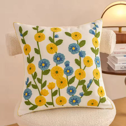 Floral Print Throw Pillow Covers 45x45cm Set of 2 Neutral Modern Farmhouse Pillowcase Accent Decorative Cushion Covers Boho Home Decor for Couch Sofa Chair Bed Living Room